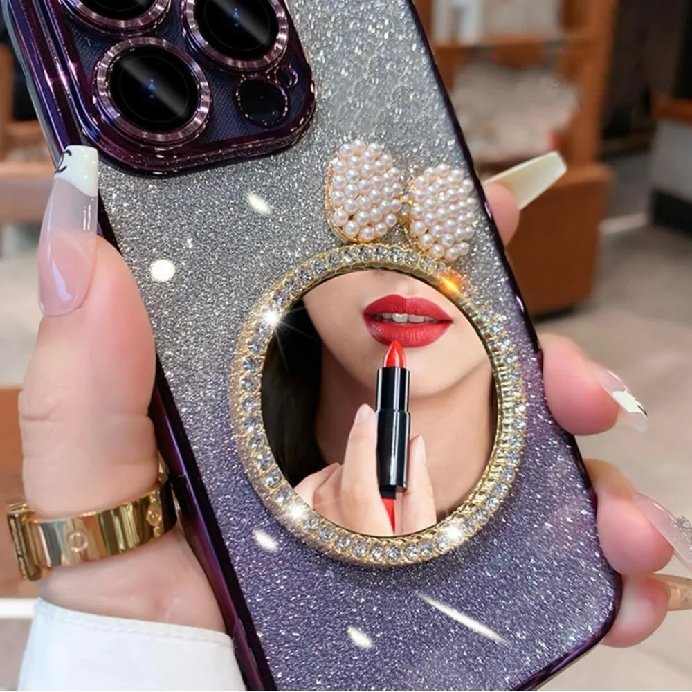 Glitter Gradient iPhone 15 plus Case with Ring Holder
